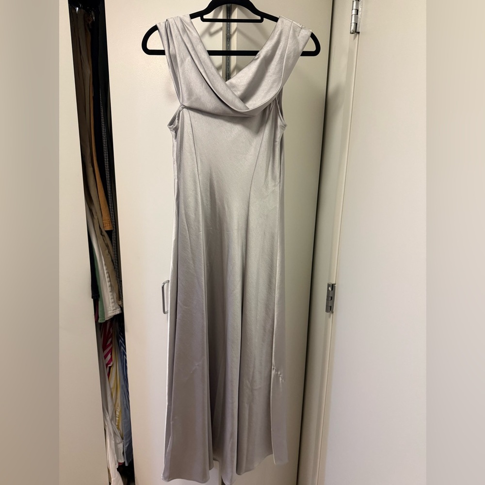 Ted Baker London Draped Neck Bias Cut Midi Dress